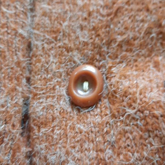 Vintage brown floral knit sweater cardigan small - Picture 6 of 12